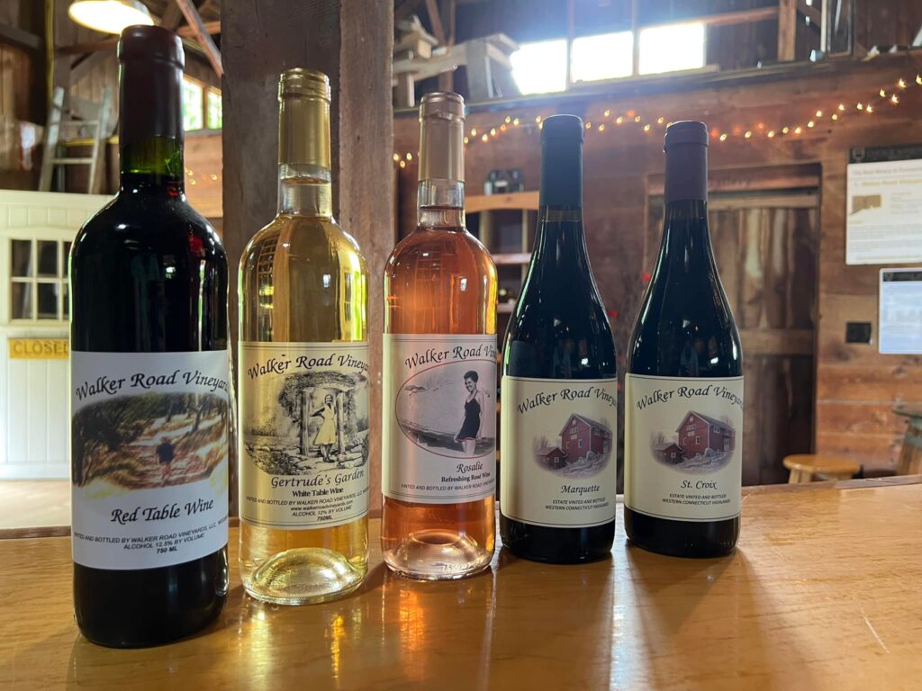 All five wines from Walker Road Vineyards